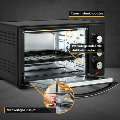 Furrë elektrike TZS First Austria FA-5043-1, 30 L, 1600 W, e zezë