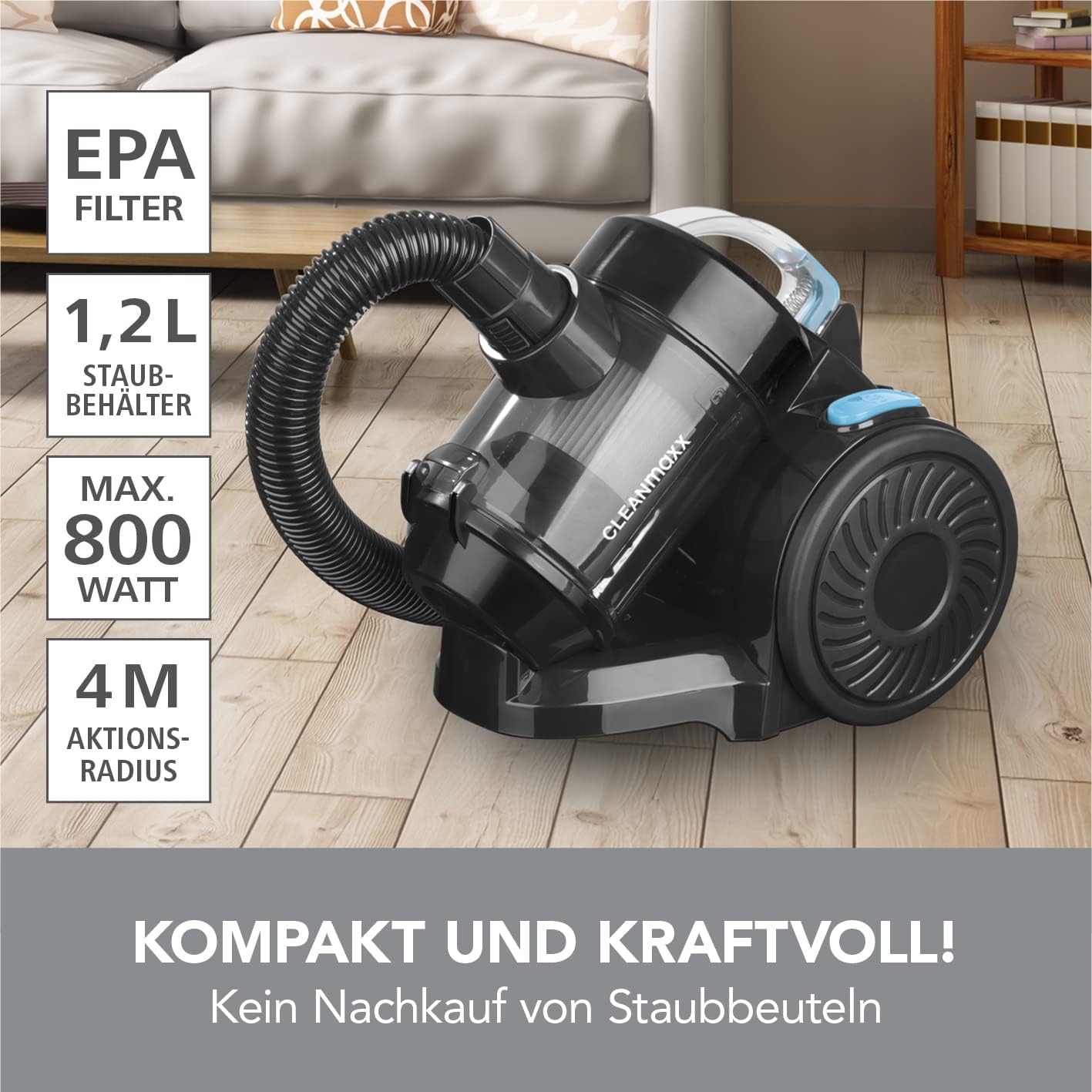 Fshesë elektrike CLEANmaxx Zyklon-Staubsauger, 800 W, e zezë