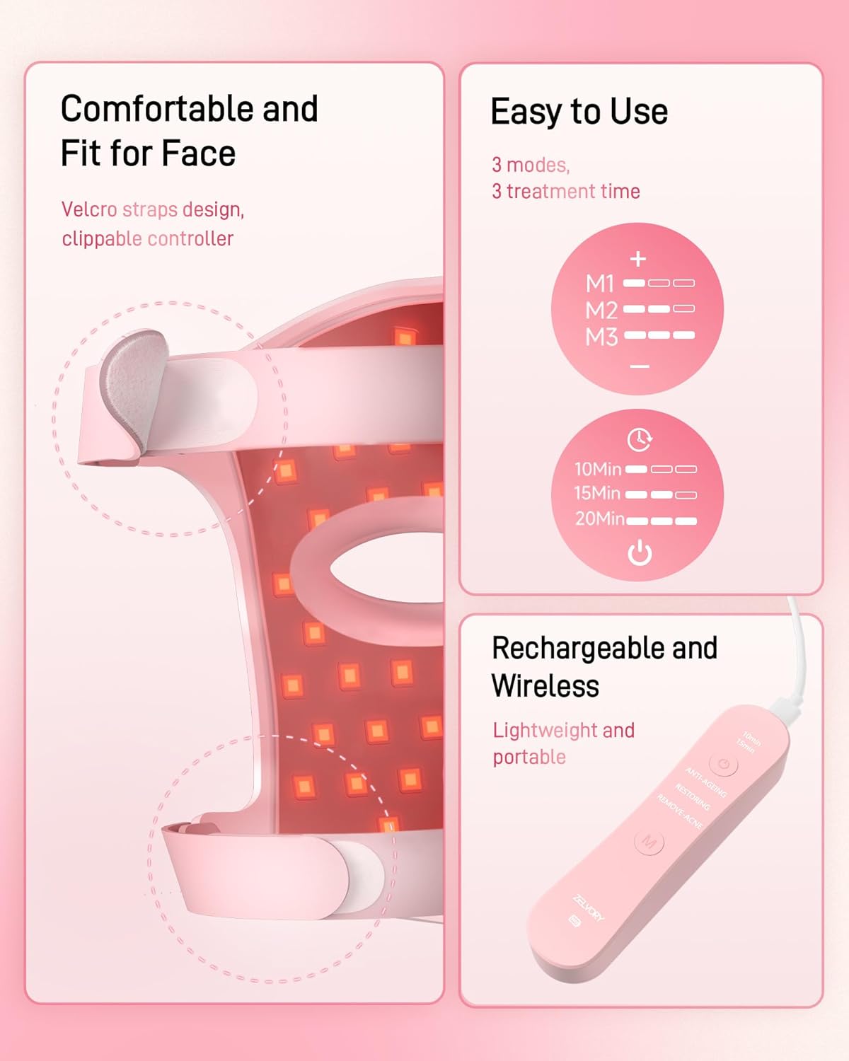 Zelvory PhotonMask – Maskë LED me Terapi Drite për Fytyrë