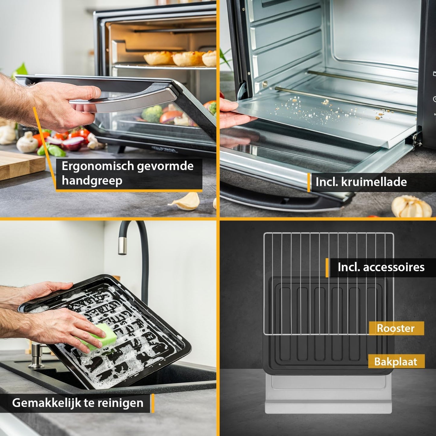 Furrë elektrike TZS First Austria FA-5043-1, 30 L, 1600 W, e zezë