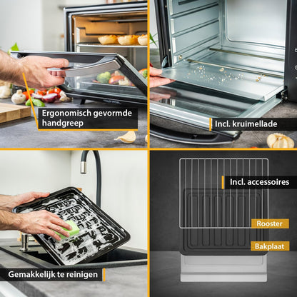 Furrë elektrike TZS First Austria FA-5043-1, 30 L, 1600 W, e zezë