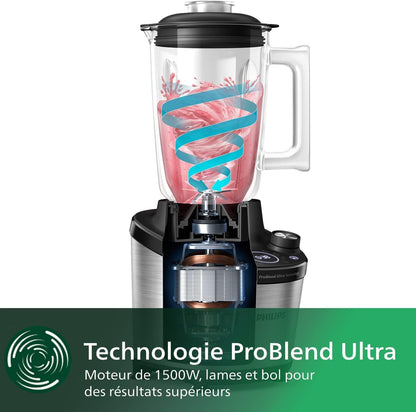 Blender Philips 7000 Series High Speed HR3760, ProBlend Ultra, 1500w, 2 shishe To-Go