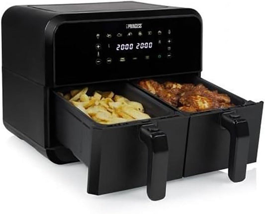 Fritezë Princess Double Basket Airfryer, 2x4L, 2400W, e zezë