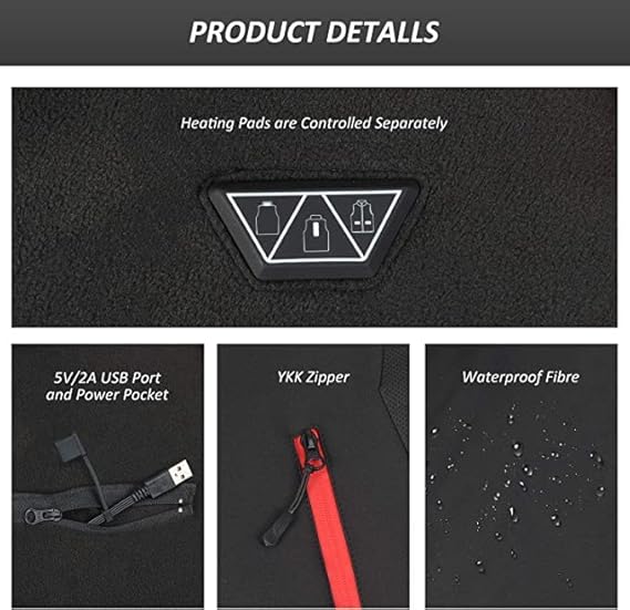 Xhaketë elektrike me ngrohje iHEAT, S, e zezë