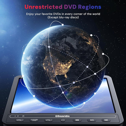Portable Video Player për Makinë Dual Screen, 2×10”, USB/SD/DVD, i zi