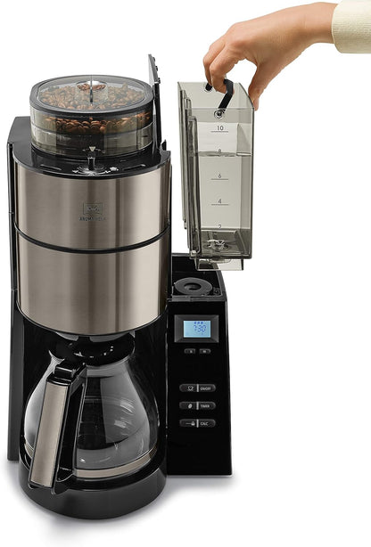 Aparat kafeje me mulli MELITTA AromaFresh, 10 filxhanë, inox/zi