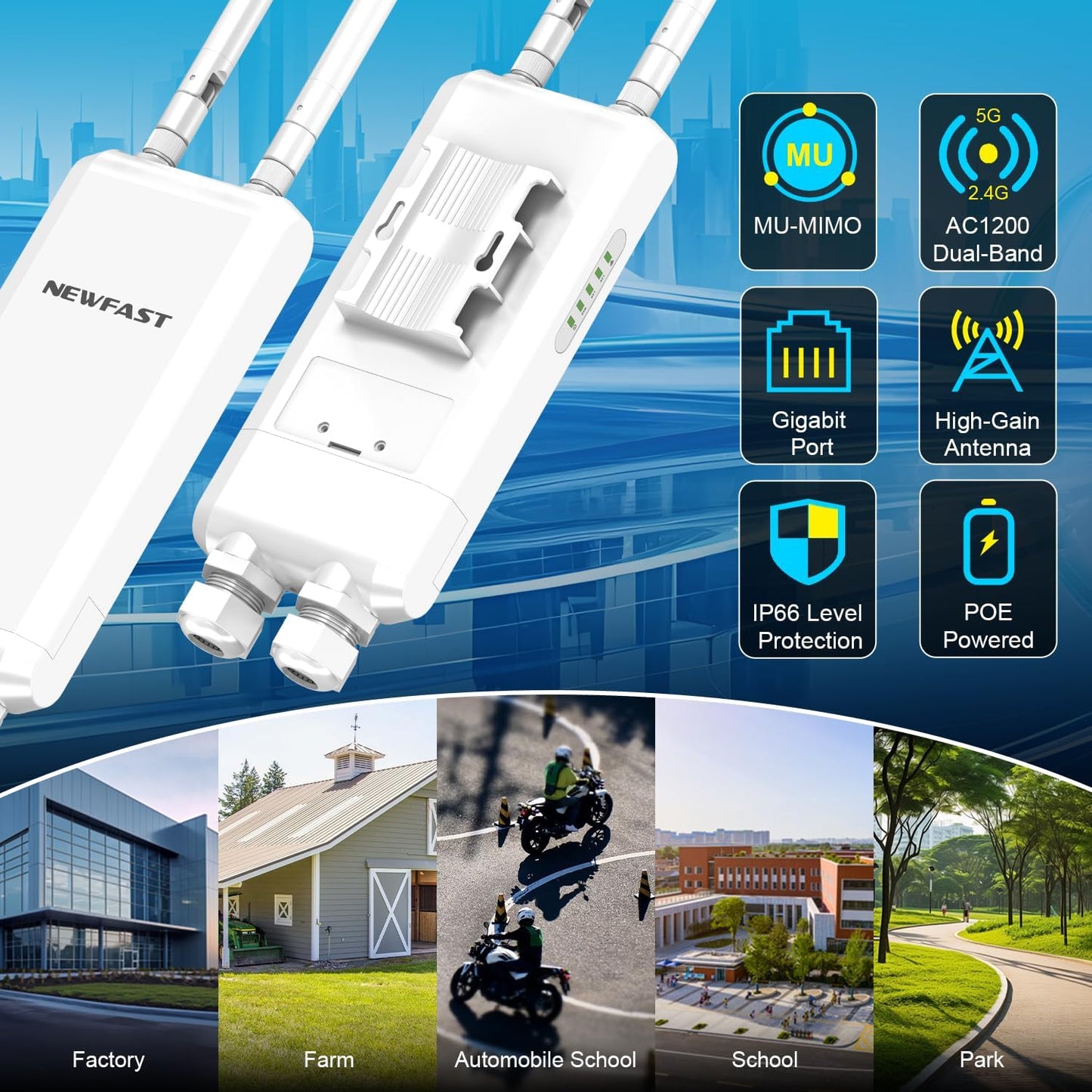 NEWFAST 1200Mbps Outdoor Access Point