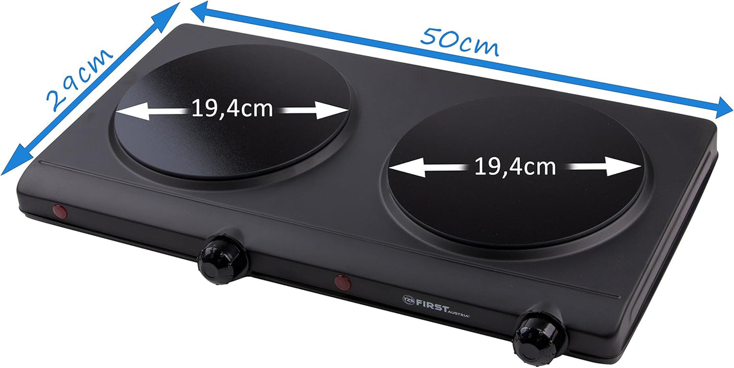 Pllakë gatimi infra të kuqe TZS First Austria FA-5096-2, 2500 W, e zezë