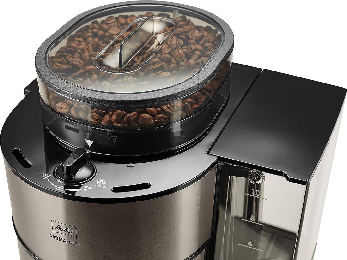 Aparat kafeje me mulli MELITTA AromaFresh, 10 filxhanë, inox/zi