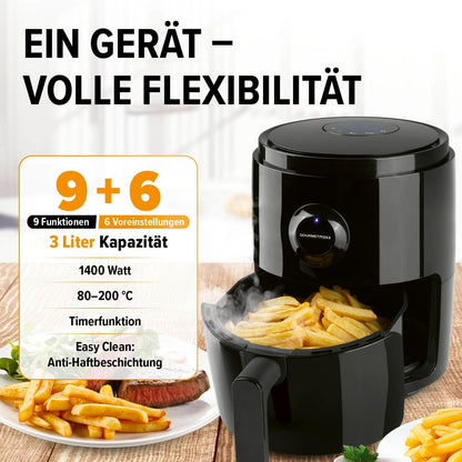 Fritezë GOURMETmaxx Digital Air Fryer, 3L, 1400W, e zezë