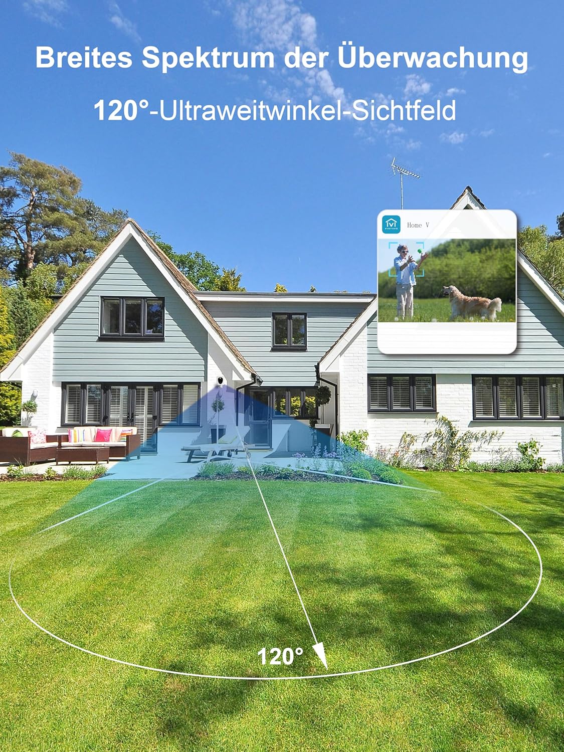 Kamerë sigurie VIRTAVO VistaFask 2K QHD, Wireless, Indoor/Outdoor, Alexa, e bardhë/zezë
