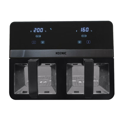 Fritezë Koenic KAF 92424 B Dual Zone, 2400W, 8.9L (2×4.45L), e zezë