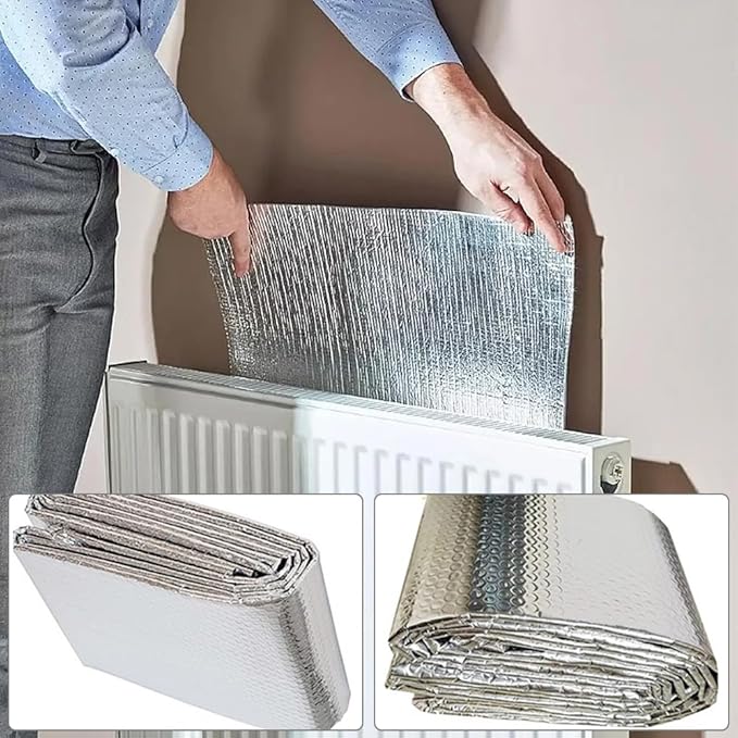 Foli reflektuese për radiator EASYmaxx Wärme-Reflexionsfolie für Heizkörper, alumini, 100x70cm