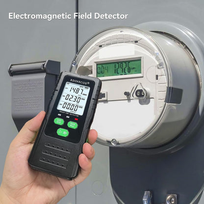 Detektor për fusha elektromagnetike RDINSCOS EMF Detector, EF/MF/RF, LCD, i zi/gjelbër