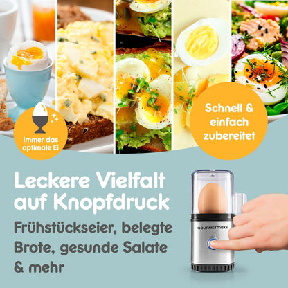 Zierëse e vezëve Elektrike GOURMETmaxx Design-Eierkocher, 1 copë, inox