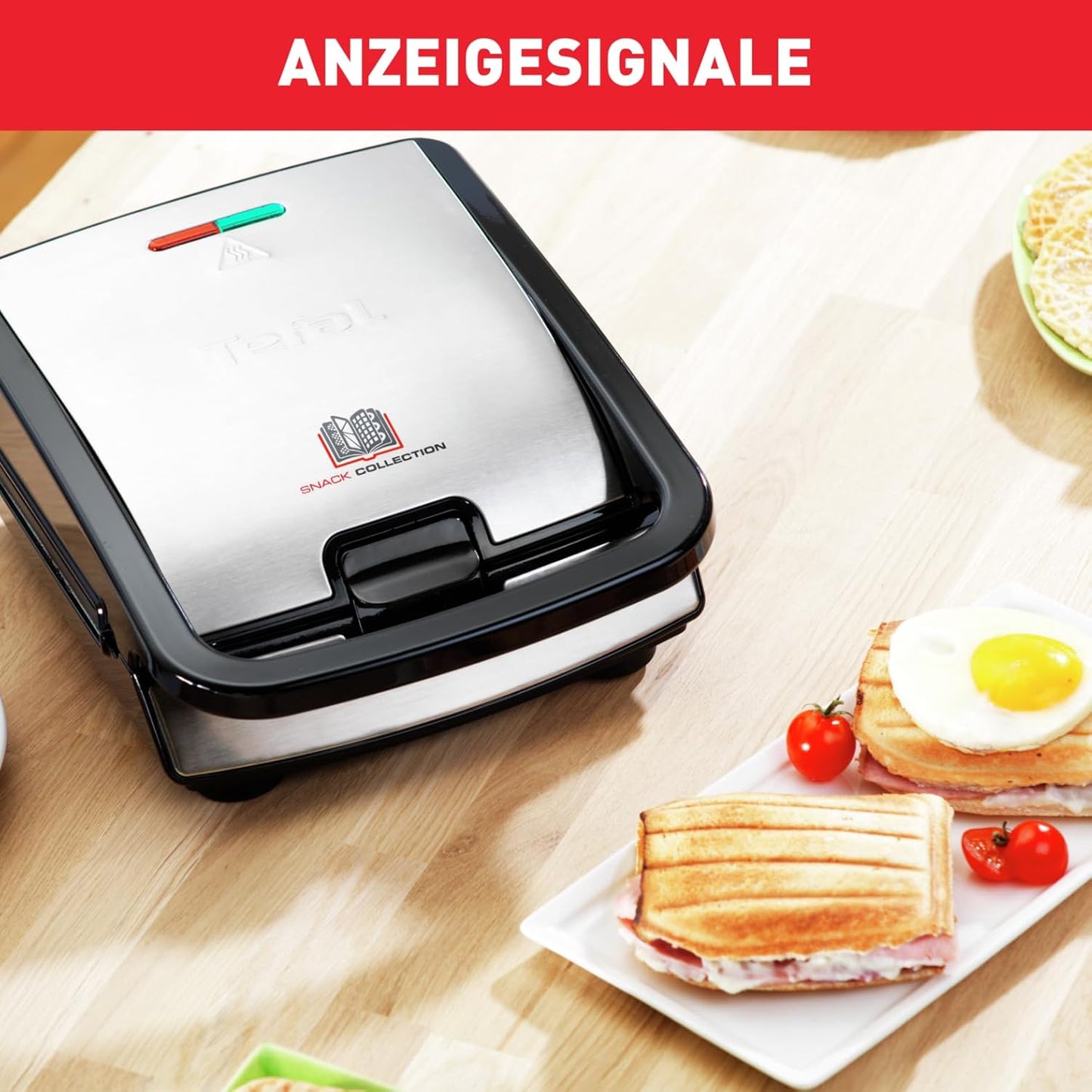 Toster multifunksional Tefal Snack Collection SW852D, 700W, Waffle / Panini / Sandwich, i zi/inox