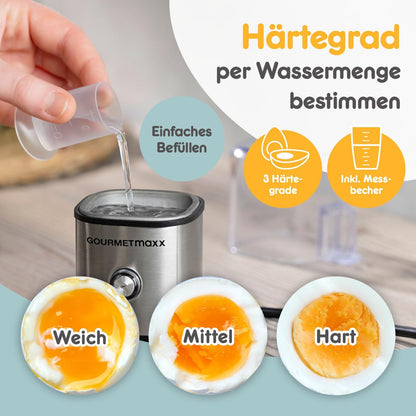 Zierëse e vezëve Elektrike GOURMETmaxx Design-Eierkocher, 1 copë, inox