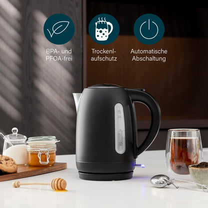 Vlues uji Princess Black Steel Kettle, 2200W, 1.7L, i zi