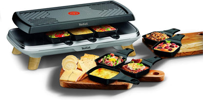Set grill Tefal Raclette Gourmet RE4588, 1350W, 8 Persona, e zezë