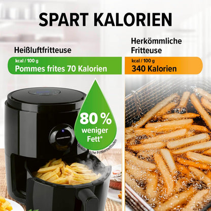 Fritezë GOURMETmaxx Digital Air Fryer, 3L, 1400W, e zezë