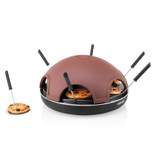 Furrë elektrike për mini pizza TRISTAR PZ-9156 Pizza Festa 6, 1200W, Ø 30 cm, terrakotë/e zezë