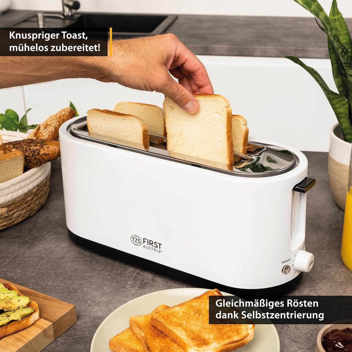 Toster FIRST Austria FA-5368-5 4-Slice, 1400W, XL, i bardhë