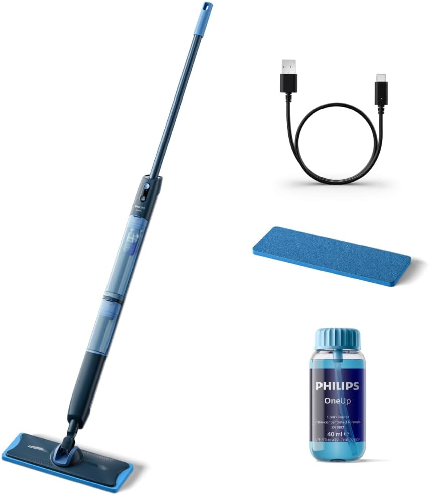 Shtupë elektrike Philips OneUp Electric Mop, 400W, 0.3L, e kaltër