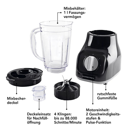Blender GOURMETmaxx Standmixer, 1.5L, ~500W, i zi
