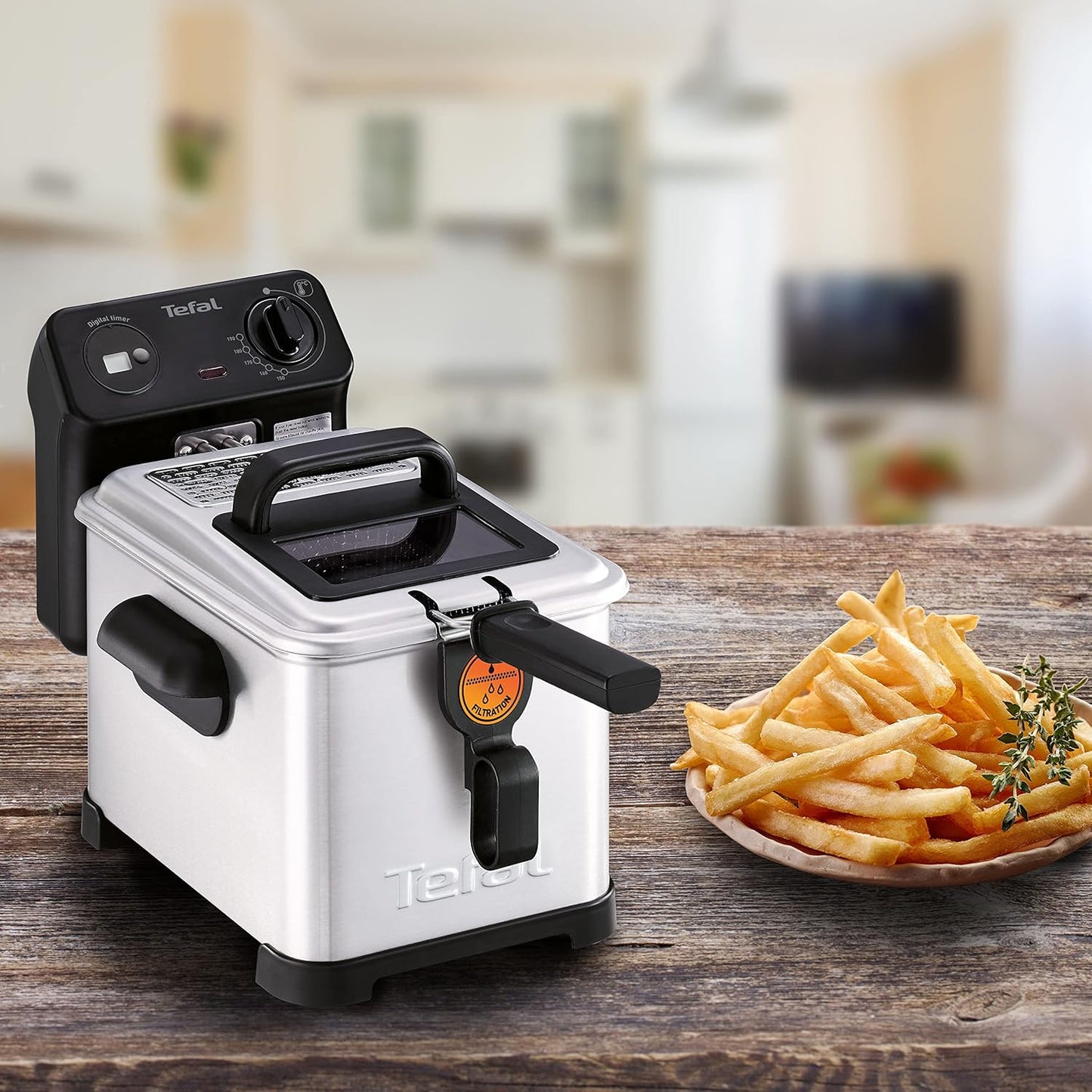 Fritezë me vaj Tefal Filtra Pro FR5101, 4L, 1.3kg, 2400W, Inox
