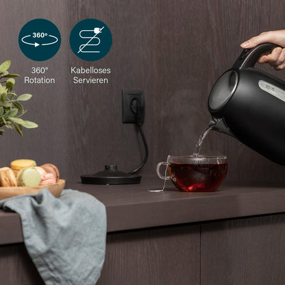 Vlues uji Princess Black Steel Kettle, 2200W, 1.7L, i zi