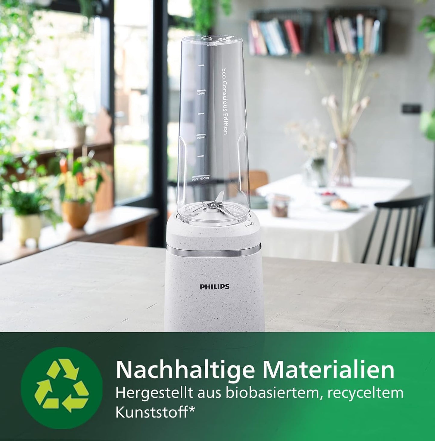 Blender PHILIPS 5000 Series Eco Conscious Edition, 1000w, Plastikë bio-based + çelik inox