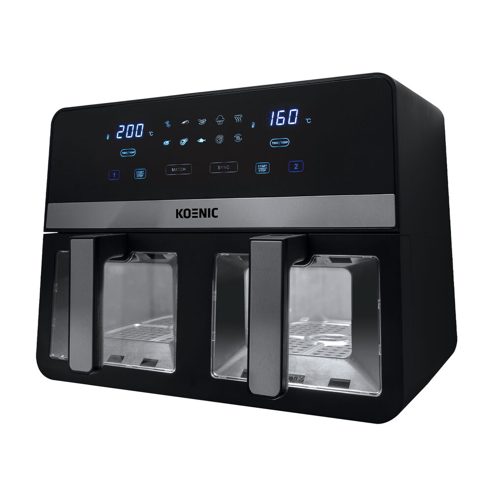 Fritezë Koenic KAF 92424 B Dual Zone, 2400W, 8.9L (2×4.45L), e zezë
