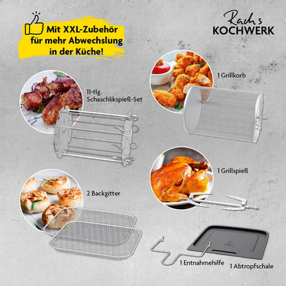Furrë Rach's Kochwerk 3-in-1 Heissluft-Ofen, 1800W, 12L, 200°C, e zezë