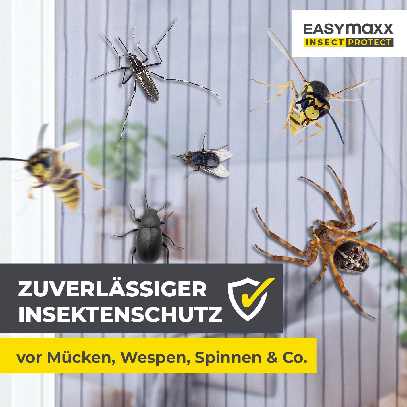 Perde magnetike për dyer EASYmaxx, 90 x 210 cm, e zezë/transparente