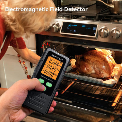 Detektor për fusha elektromagnetike RDINSCOS EMF Detector, EF/MF/RF, LCD, i zi/gjelbër