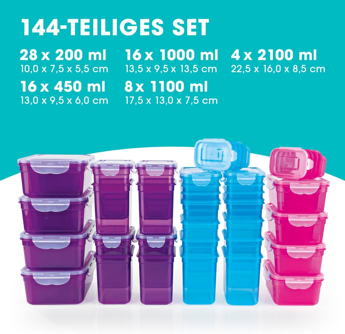 Set kuti për ruajtje të ushqimit GOURMETmaxx Klick-it, 36 pjesë