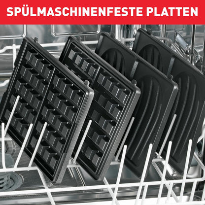 Toster multifunksional Tefal Snack Collection SW852D, 700W, Waffle / Panini / Sandwich, i zi/inox