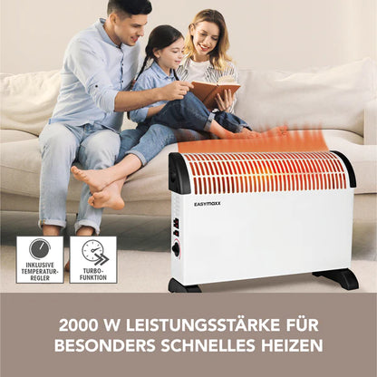 Ngrohës konvektor EASYmaxx Heizkonvektor, 2000 W, 3 nivele ngrohjeje, termostat i rregullueshëm, funksion Turbo, i bardhë