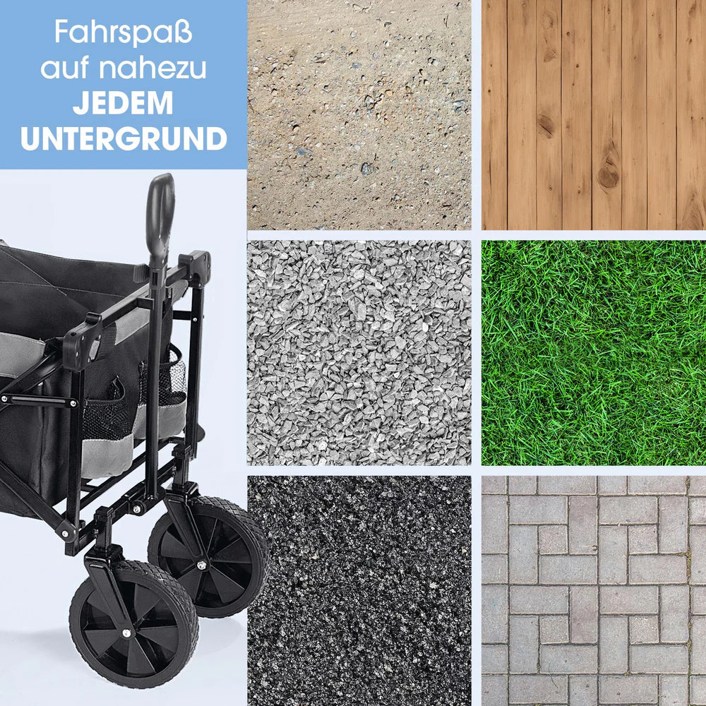 Karrocë palosëse EASYmaxx Klapp-Bollerwagen, kapacitet deri 80 kg, rrota 360°, strukturë metalike, ngjyrë gri/zezë