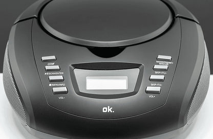 Radio portative OK. ORC 230 DAB+ / FM / CD / Bluetooth, ekran LCD, altoparlantë stereo, ngjyrë e zezë